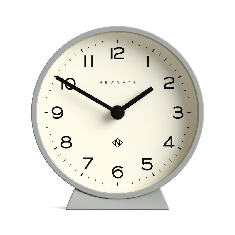 NEWGATEÂ® M Mantel Echo Desk Clock | Modern Round Design | Posh Gray | Easy to Read Numbers | Contemporary Style for Desk, Table, Shelf or Bedside - Image 1